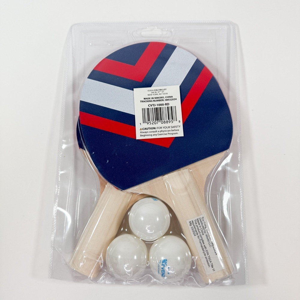 Cali Valley Table Tennis Set – 2 Rackets – Ping Pong Paddle Set New Open Package - Picture 2 of 5